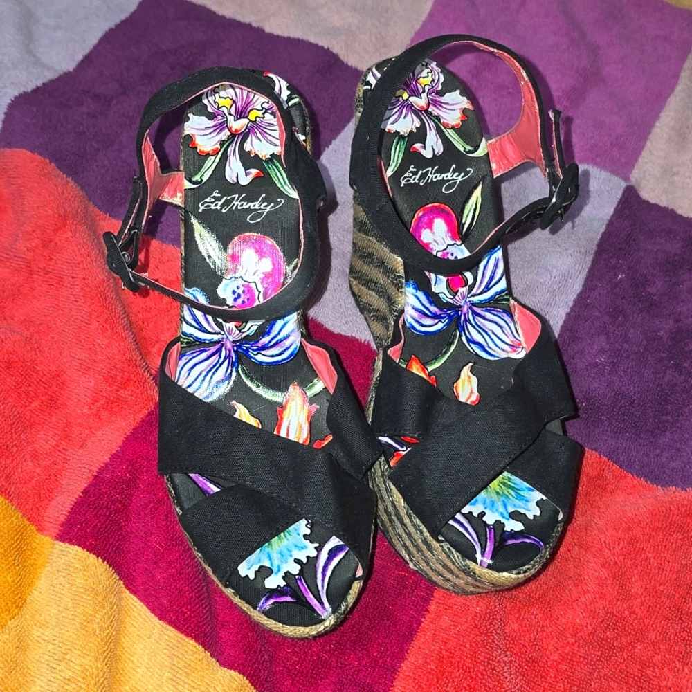 Ed Hardy Vintage Wedge Heels